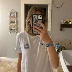 VANS BRAND NEW TEE. White and Blue Rose. Size L